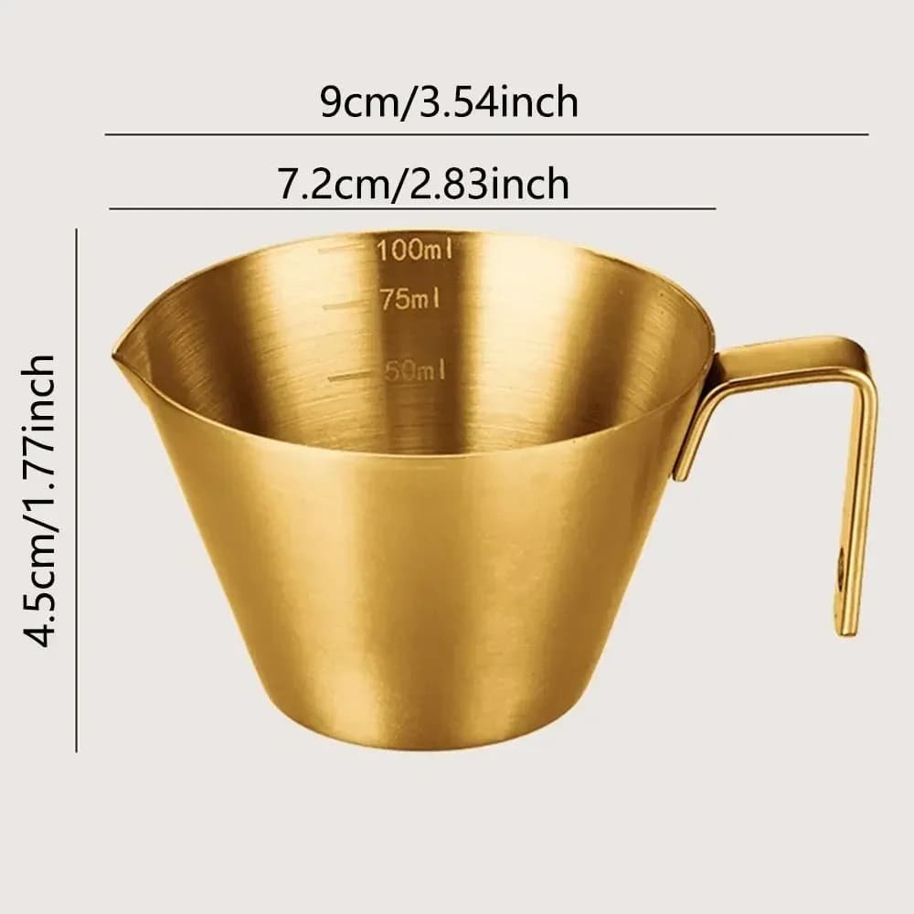 ถ้วยตวงกาแฟเอสเปรสโซ สแตนเลส 304 มีสเกลบอกปริมาตร ถ้วยตวงนมสำหรับชงกาแฟ
