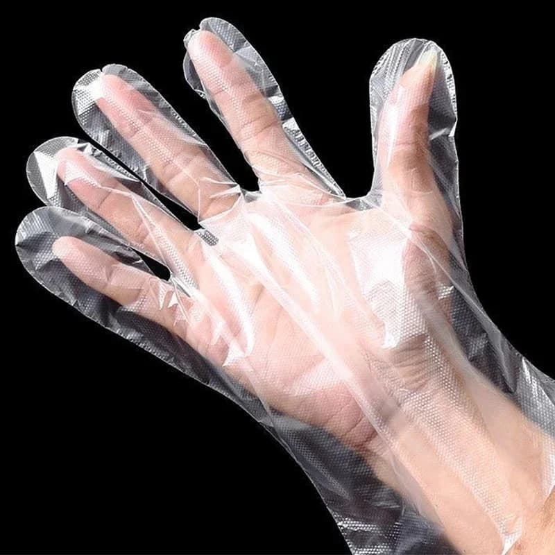 ถุงมือพลาสติกใสแบบใช้แล้วทิ้ง ปลอดสารลาเท็กซ์ ปลอดภัยสำหรับเตรียมอาหาร ทำอาหาร และทำความสะอาด