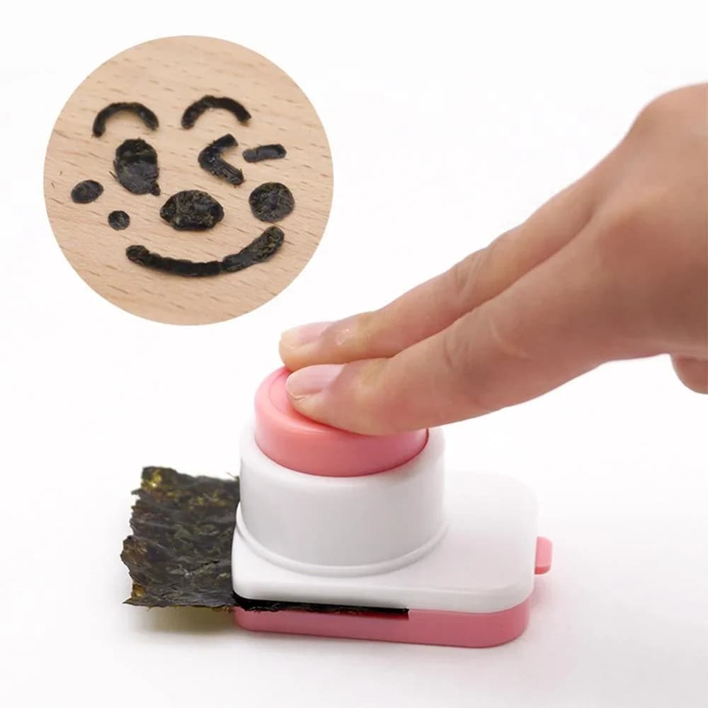 ที่กดตัดสาหร่าย DIY แม่พิมพ์ข้าวปั้น ลายการ์ตูนหน้ายิ้ม อุปกรณ์ทำซูชิ เบนโตะ