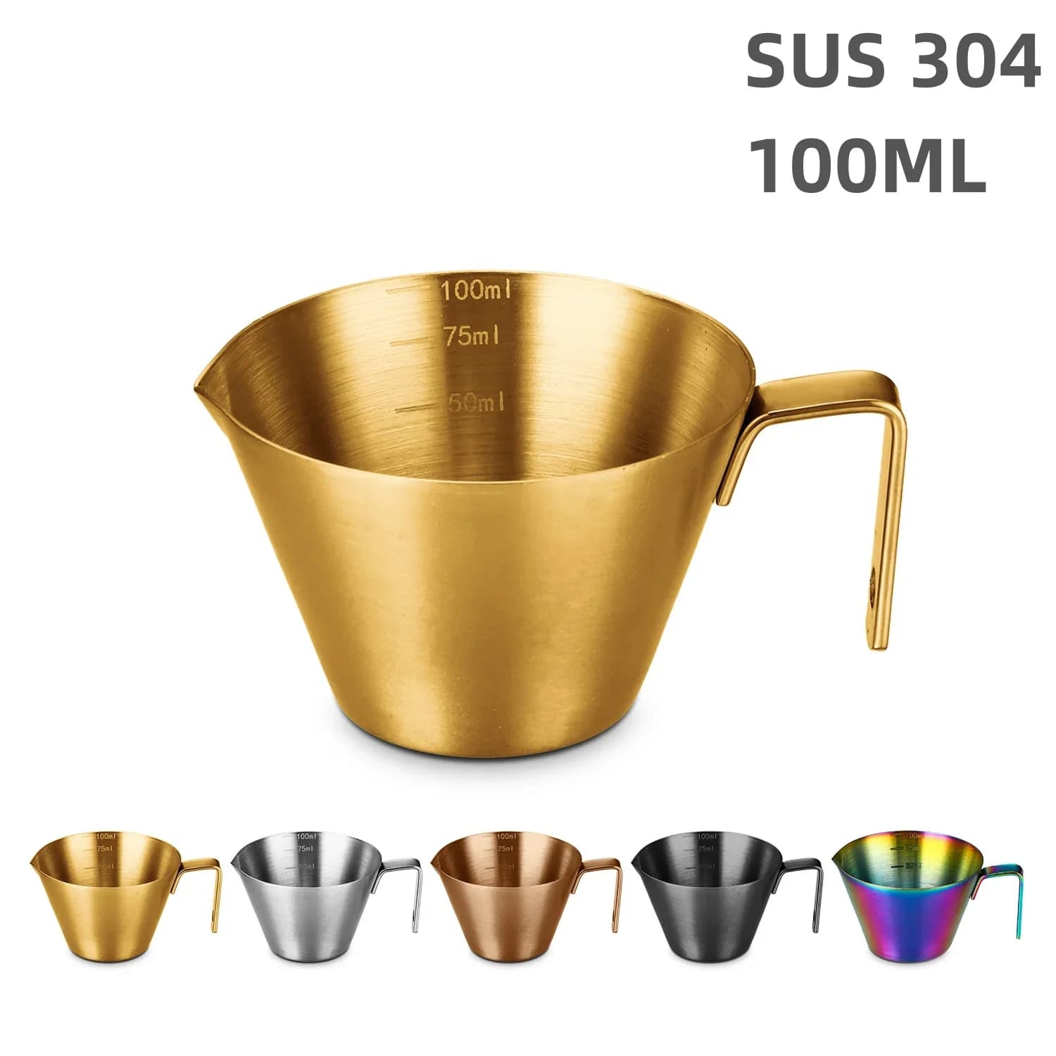 ถ้วยตวงกาแฟเอสเปรสโซ สแตนเลส 304 มีสเกลบอกปริมาตร ถ้วยตวงนมสำหรับชงกาแฟ