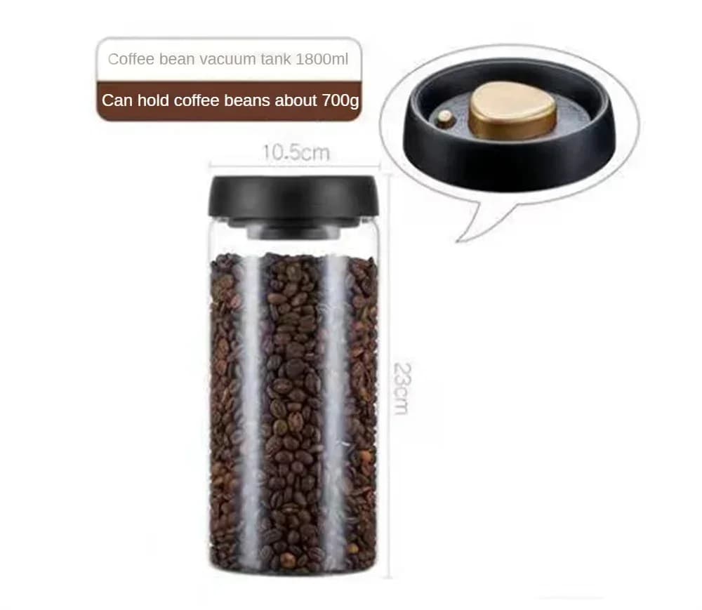 โหลแก้วสุญญากาศสำหรับเก็บเมล็ดกาแฟ โหลแก้วใสกันความชื้นสำหรับเก็บอาหาร